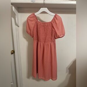 Old Navy Coral Smocked Kids Dress